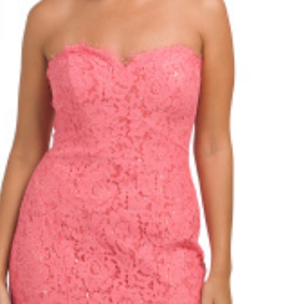 RENE BY RENE RUIZ
Strapless Lace Gown With Sequin Underlay - Picture 3 of 13
